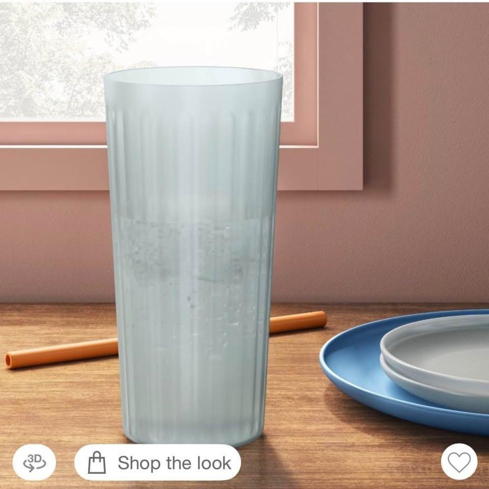 Room Essentials 4pc Tall Ribbed Plastic Tumbler Set 26oz Mint Green